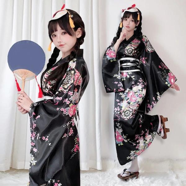 ハロウィン コスプレ 和服 着物 花魁 袴風 衣装 和風 ロング丈ドレス