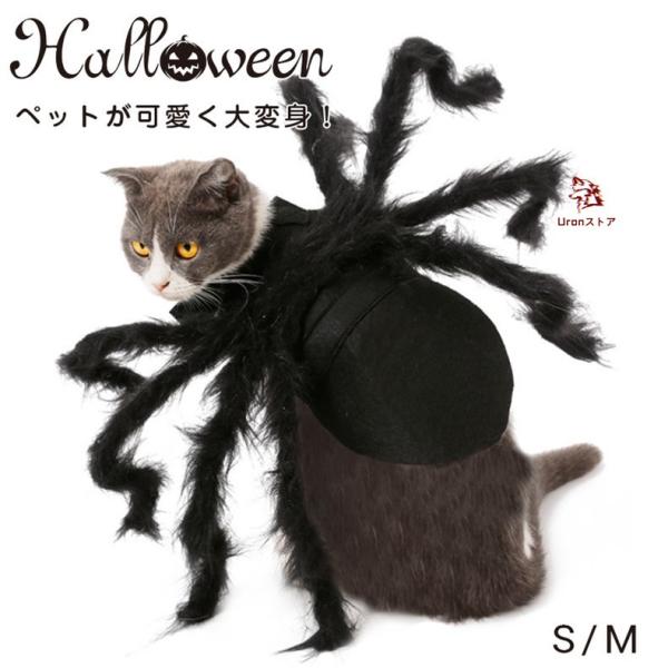 ハロウィン コスチューム 蜘蛛 クモネコ 犬 猫用 変身 犬 ドッグウェア 犬用 翼 コスプレ衣装 小型犬 halloween ドッグ dog 着ぐるみ 変身 動物着脱簡単 柔らか