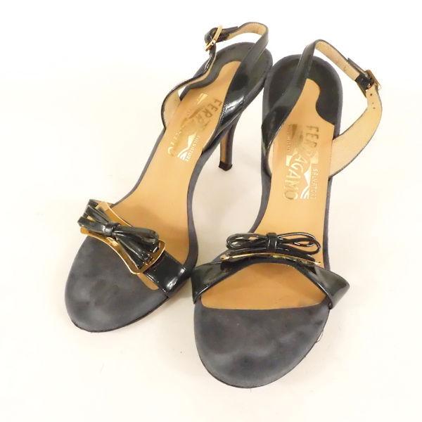 Salvatore Ferragamoフェラガモ サンダル ネイビー系 6C スエード