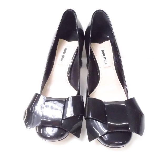 美品 miumiu ミュウミュウ パンプス ブラック 35.5(22.5cm) ヒール