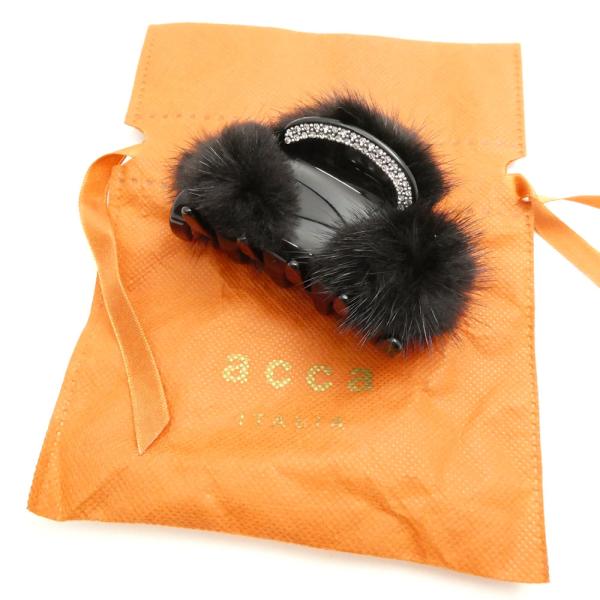 acca（アッカ） 美品 ミンクファー ヘアクリップ ストーン ヘア