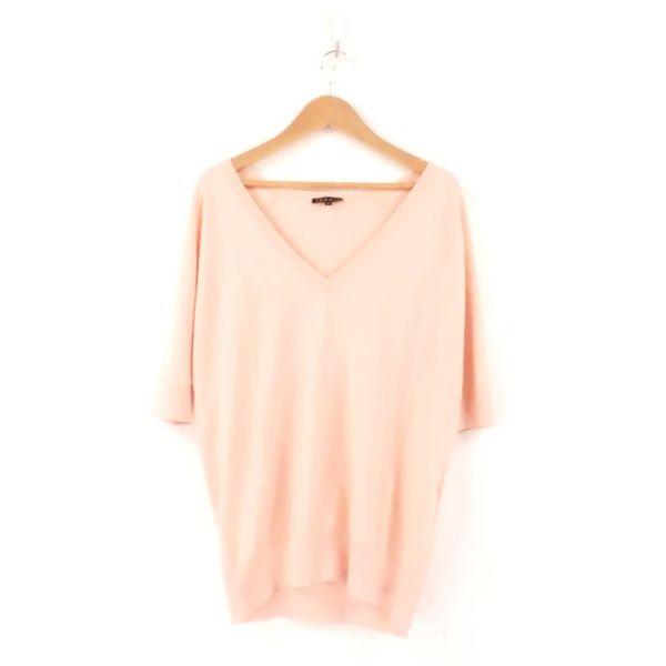 theory 美品 Theory セオリー ニットカットソー ピンク S 綿100％ 半袖 