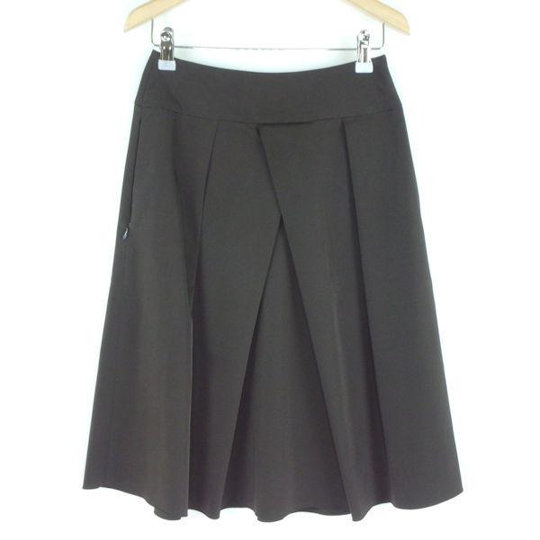 FOXEY NEW YORK フォクシー 16527 タックフレアスカート 38 ダーク
