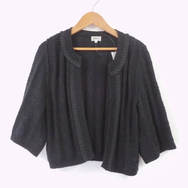美品 フォクシー ボレロ ブラック 38 カーディガン リボン 長袖 ニット