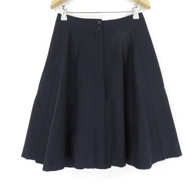 美品 FOXEY フォクシー ベルフラワー 34203 スカート ネイビー系 38  