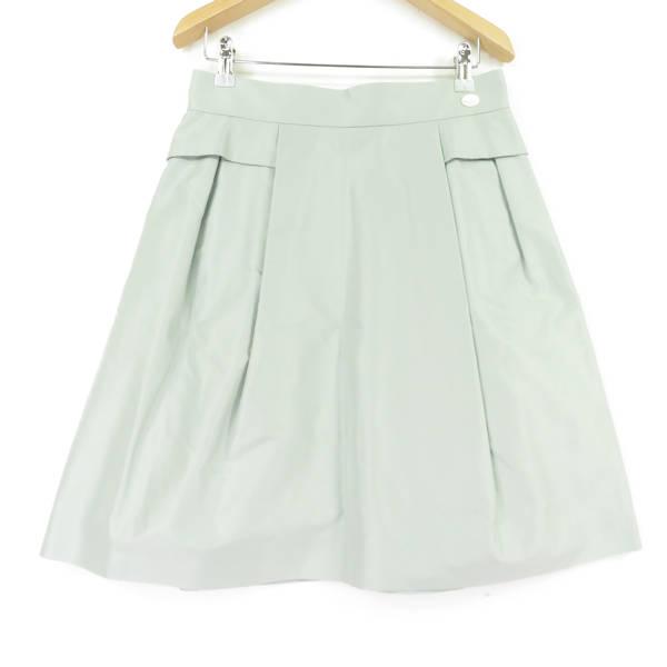 美品 FOXEY フォクシー Utrillo スカート グリーン系 40 シルク100  