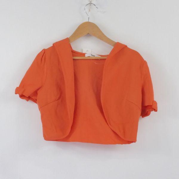 Rene 美品 ルネ 6422510 ボレロ オレンジ 34 アセテート他 レディース  