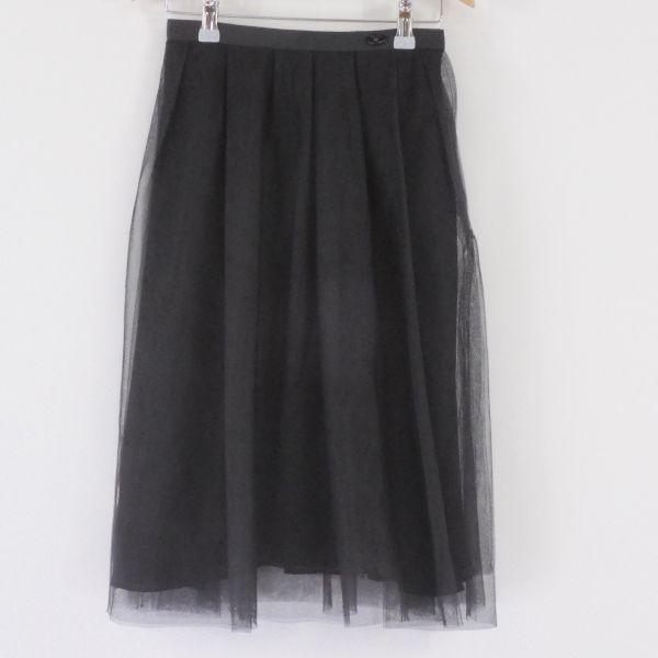 ルネ チュール フレアスカート 黒-タモリ倶楽部Tシャツ