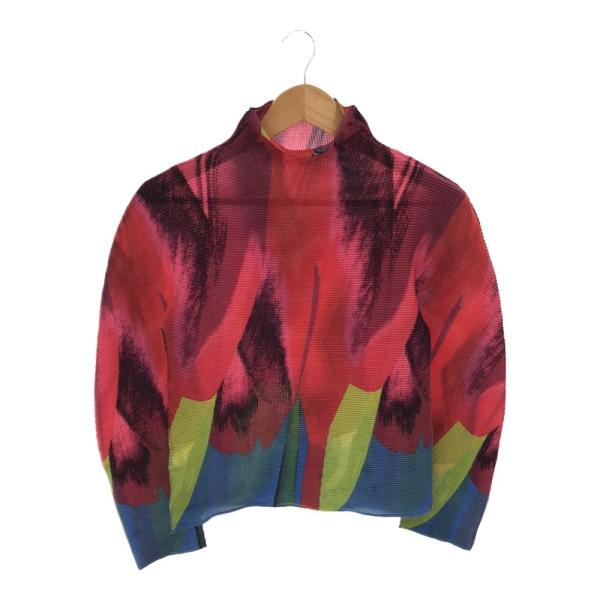 美品 me ISSEY MIYAKE ミーイッセイミヤケ MI11FJ381 ハイネックカットソー 3 ポリエステル100％ プリーツ 長袖 レディース AY5758W2 uru-uru_ay5758