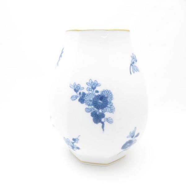 大倉陶園　梅　ピンク　ゴールド　花　花瓶 大倉陶園 OKURA 染付金彩 菊梅菖蒲竹四君子文 花瓶 八角 フラワー