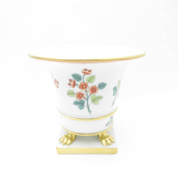 美品 Herend ヘレンド ウィンザーの小枝 WBOS 6402 花瓶 1点 オープンベース フラワー 金彩 レア 希少 SU10927C1 ヘレンド（HEREND） 美品 ウィンザーの小枝 WBOS 6402 花瓶 1点