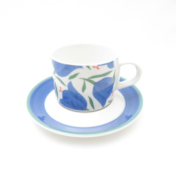 美品 ARABIA アラビア balladi バラディ コーヒーカップ＆ソーサー 1客 珈琲 北欧 フィンランド 花柄 王冠ロゴ SU12179X1 ARABIA（アラビア） 美品 balladi バラディ コーヒーカップ＆ソーサー