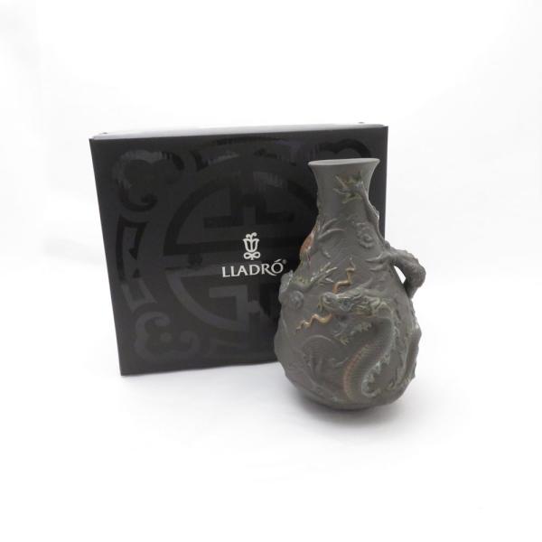 LLADRO リヤドロ ドラゴ　龍 青　陶磁器 花瓶　一輪挿し uru-uru_su8219
