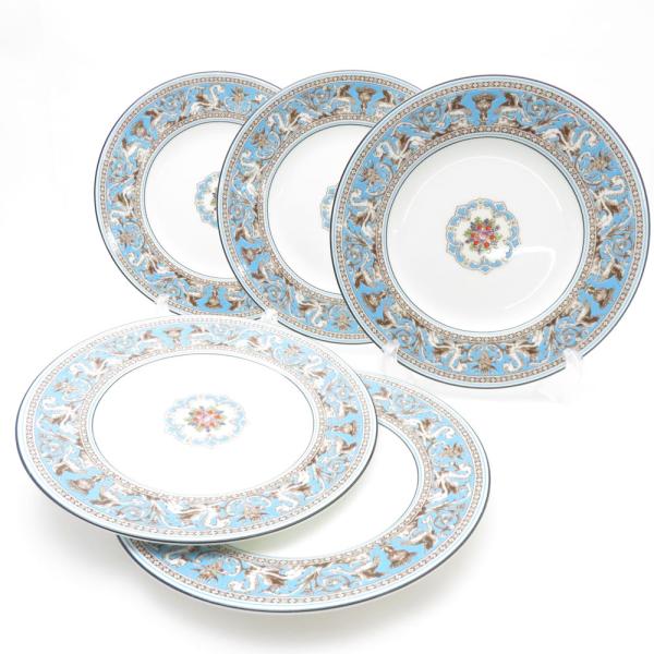 WEDGWOOD 美品 ウェッジウッド フロレンティーンターコイズ 中皿 5枚 