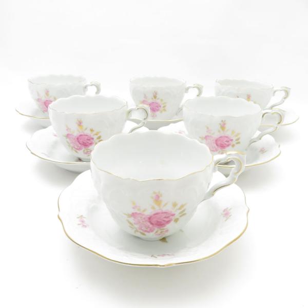 美品 Lindner リンドナー ローズゴールド ティーカップ＆ソーサー 6客