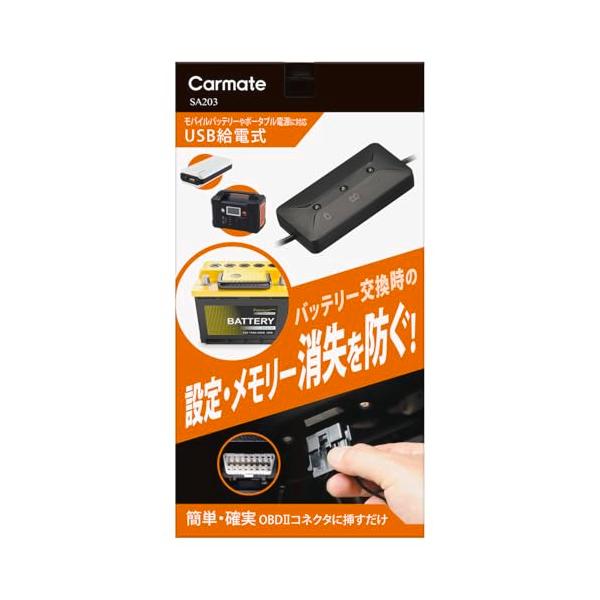 カーメイト(Carmate) 車用 メモリーキーパー USB 【バッテリー交換 必需品】メモリー 設定消失防止 SA203