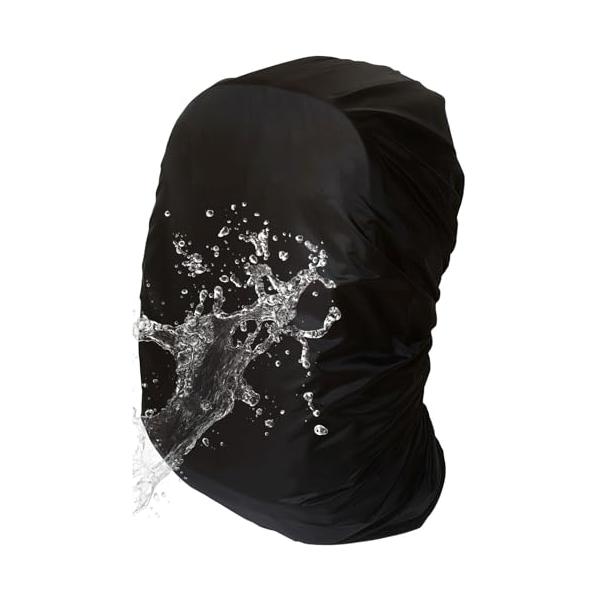 [BEACO] 【売上日本No1】撥水王 リュックカバー 防水カバー レインカバー レインバックカバー 登山用 軽量100g 収納袋 コンパクト (ブラック, M（25