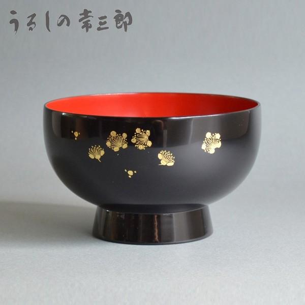 輪島塗 お椀 沈金 こぼれ梅 木製 紙箱入り 日本製/漆器/和食器/汁椀 