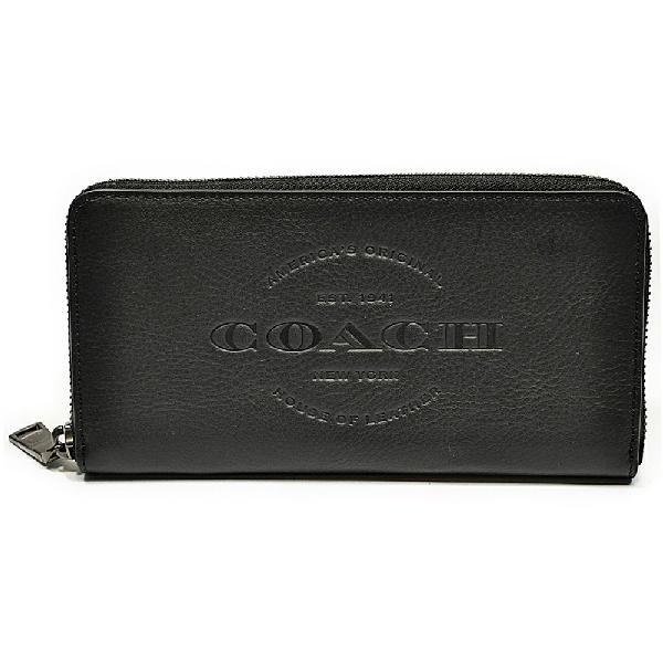 【並行輸入品】 コーチ COACH 財布 長財布 メンズ F24648 BLK ロゴ モチーフ レザー アコーディオン ジップアラウンド ファスナー ブラック