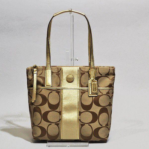 【美品】COACH コーチ トートバッグ シグネイチャー F25771 ブラウン COACH 【並行輸入品】 コーチ トート バッグ F25771