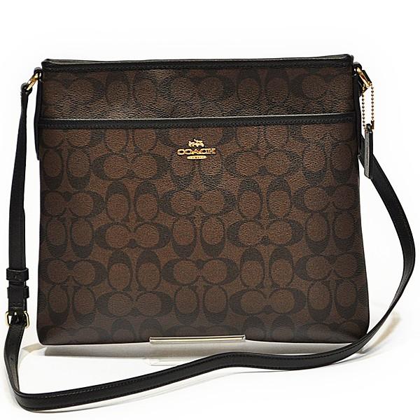 【並行輸入品】 コーチ COACH 斜め掛け ショルダー バッグ F34938 IMAA8 シグネチャー PVC ファイル バッグ ブラウン/ブラック