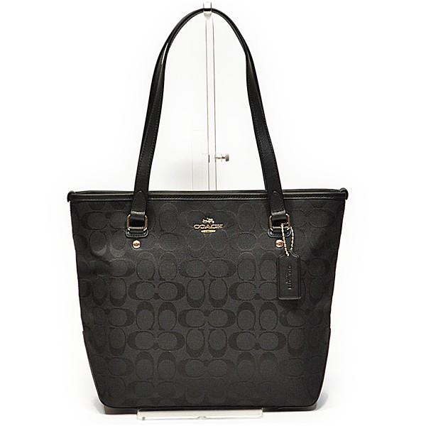 【並行輸入品】 コーチ トート バッグ COACH F36375 SBKBK 12CM シグネチャー ジップトップ トート ブラック/ブラック