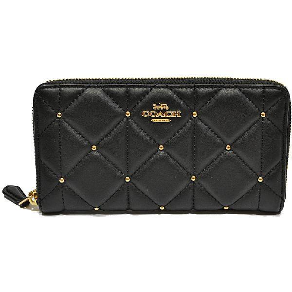  長財布 ブラック キルティング COACH（コーチ） 【並行輸入品】 財布 長財布 F39099 IMBLK スタッズ
