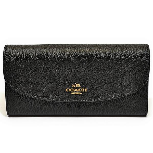 【並行輸入品】 訳あり コーチ COACH 財布 長財布 F54009 IMBLK クロスグレイン レザー スリム エンベロープ ブラック