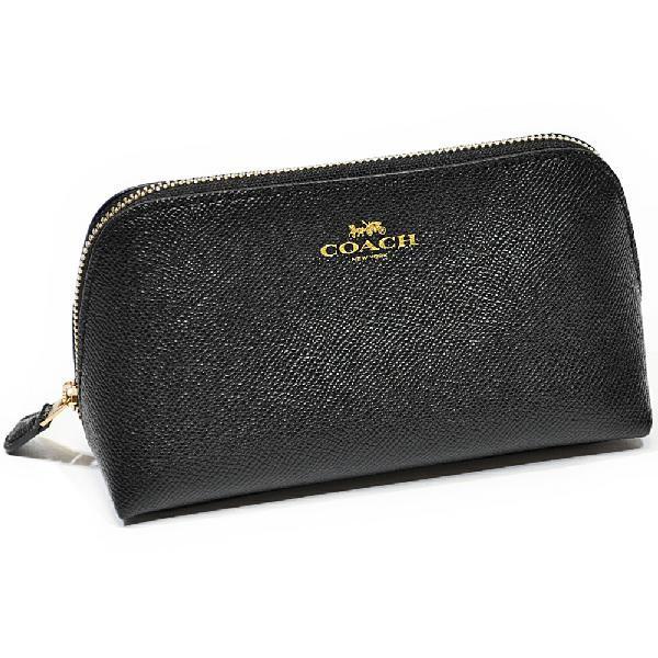 【並行輸入品】 訳あり コーチ COACH バッグ 化粧 ポーチ F57857 IMBLK クロスグレイン レザー 17cm コスメティック ケース ブラック