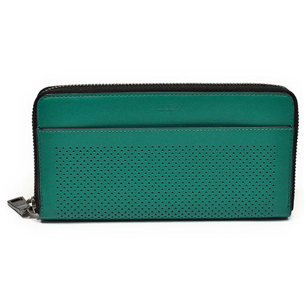 コーチ Coach 財布 長財布 メンズ F Ll7 パーフォレイテッド レザー アコーディオン ジップアラウンド ファスナー シーグリーン ブラック ll7 Uruzz 通販 Yahoo ショッピング