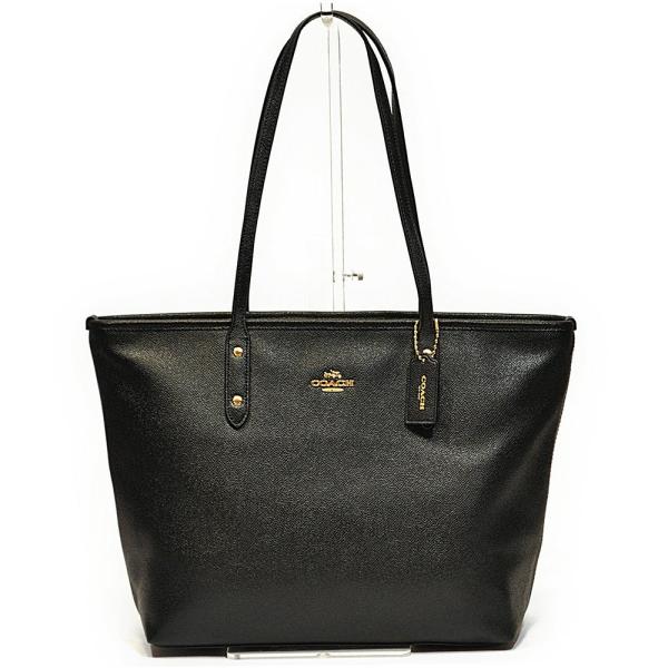 【並行輸入品】 コーチ トート バッグ COACH F58846 IMBLK クロスグレイン レザー シティー ジップ トート ブラック
