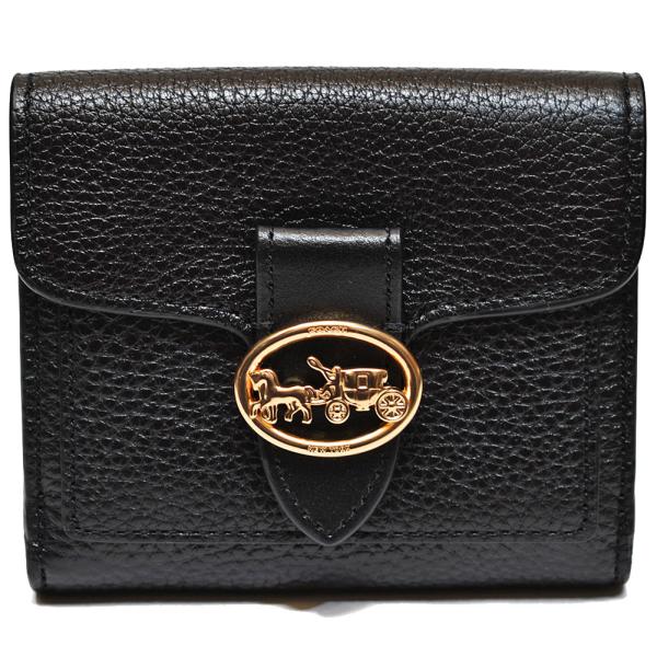【美品】coach コーチ　二つ折り財布　財布　6654 ゴールド金具　黒 COACH コーチ 財布 二つ折り財布 F06654 6654 ラグジュアリー