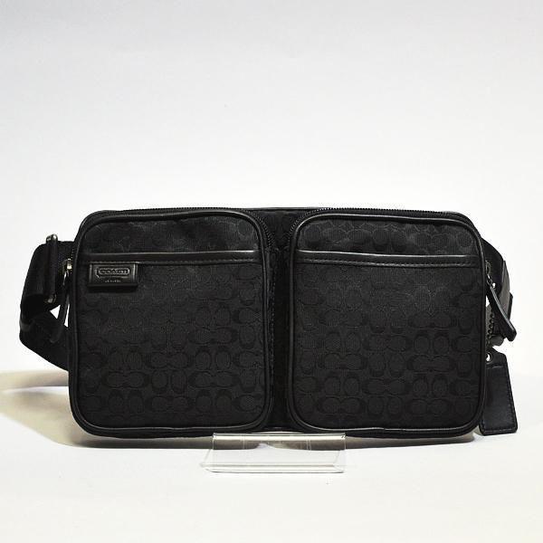 COACH コーチバッグ ウエストポーチ シグネチャー ジャガード ヒップ  