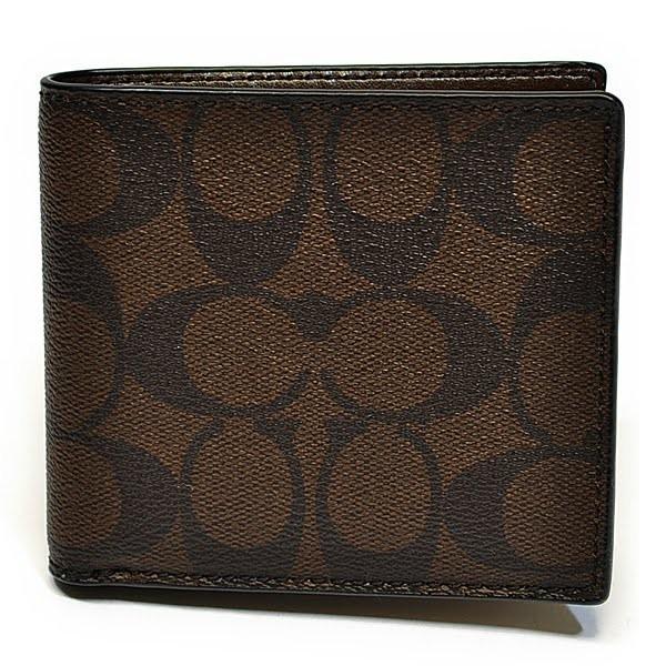 【並行輸入品】 コーチ COACH 財布 折財布 メンズ F75006 MA/BR PVC シグネチャー コイン ウォレット マホガニー/ブラウン 国内発送