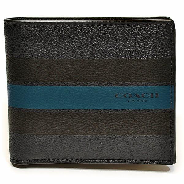 新品☆COACH(コーチ)折り財布　メンズ　ネイビー レザー 折り財布 コーチ 二つ折り財布 ダークネイビー(COACH) ネイビー（紺）系 Coach