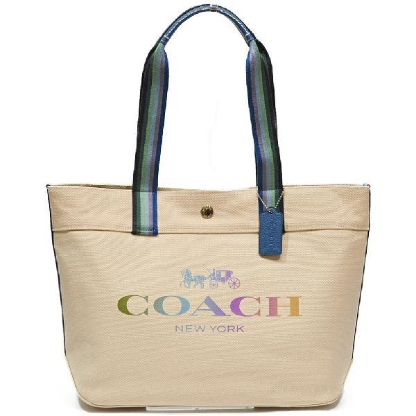 コーチ トート バッグ COACH F91170 SV/NA コーチ レインボー ロゴ プリント キャンバス トート ナチュラル コーチ トート バッグ COACH F91170 SV/NA コーチ レインボー ロゴ プリント キャンバス トート ナチュラル