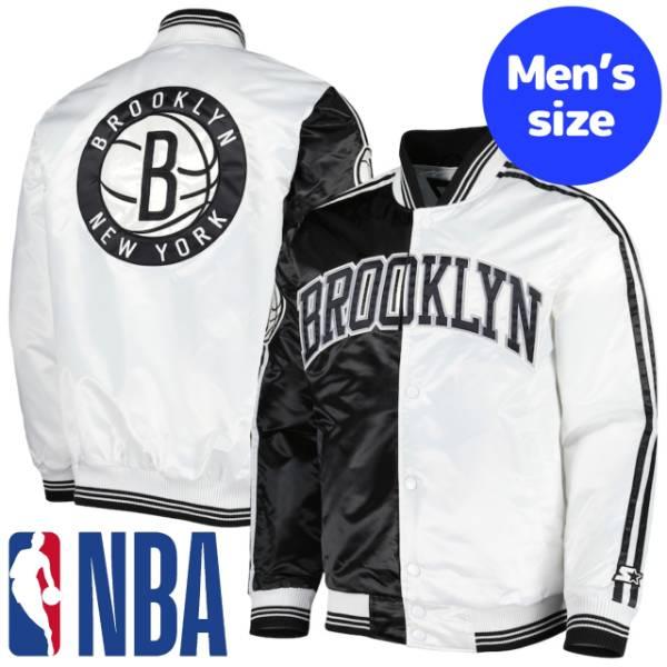NBA メンズ アウター ナイロンジャケット スタジャン ブルックリン