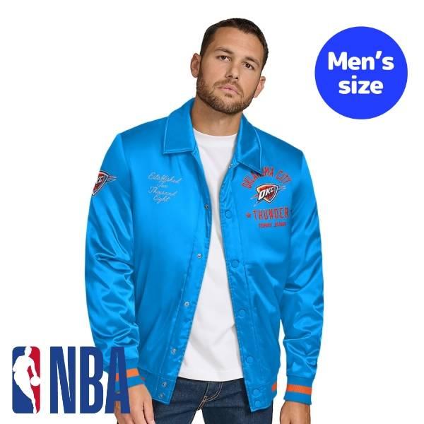 マジェスティック NBA オクラホマシティ サンダー スタジャン ジャケット 専用 オクラホマシティ・サンダー トラックジャケット ネイビー USA