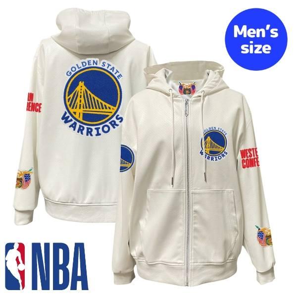 NBA ゴールデンステート・ウォリアーズ フーディ NBA公式 メンズ パーカー フーディー 長袖トップス ジップアップ