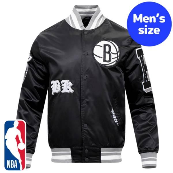 NBA ブルックリン　ネッツ　ジャケット　blooklyn NETS バスケ プロスタンダード NBA メンズ アウター ナイロンジャケット サテン