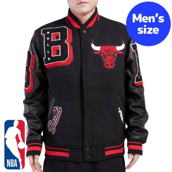 NBAシカゴブルズCHICAGOBULLSスタジャンブラック黒Lバスケ刺繍ロゴL プロスタンダード NBAオフィシャル メンズ アウター ジャケット バー