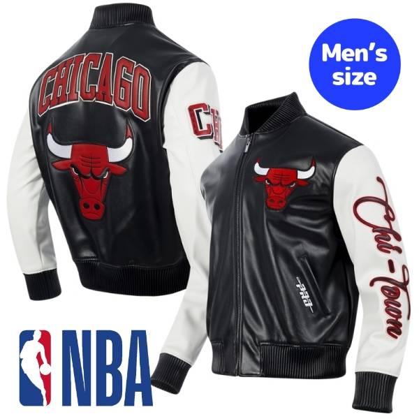 Chicago バスケットボール レザージャケット プロスタンダード NBA公式 メンズ アウター レザージャケット 革ジャン