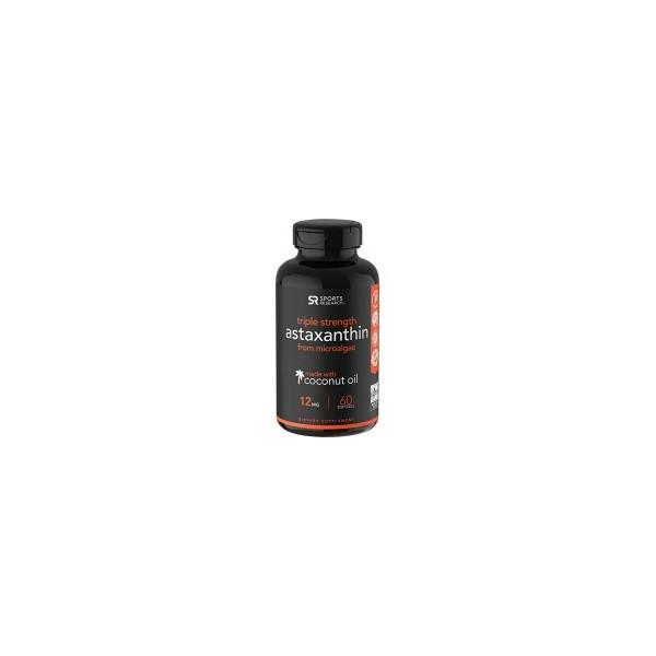 【商品説明】あなたの健康をサポートしてくれるSports Research Triple Strength Astaxanthin (12mg)。ヘマトコッカス・プルビアリスの微細藻類から供給された12mgのアスタキサンチンとオーガニックバ...