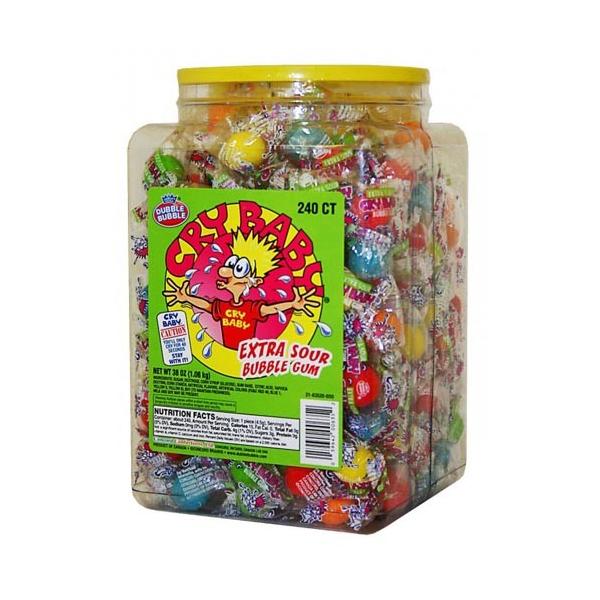 すっぱいガム　Cry Baby Extra Sour Bubble Gum 240個入り（個包装）
