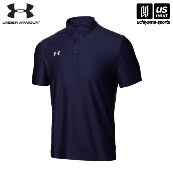 アンダーアーマー UAチーム アーマー ポロ ボタンダウン ミッドナイトネイビー/ホワイト 1384777 [M便 1/1](取り寄せ) (自社)