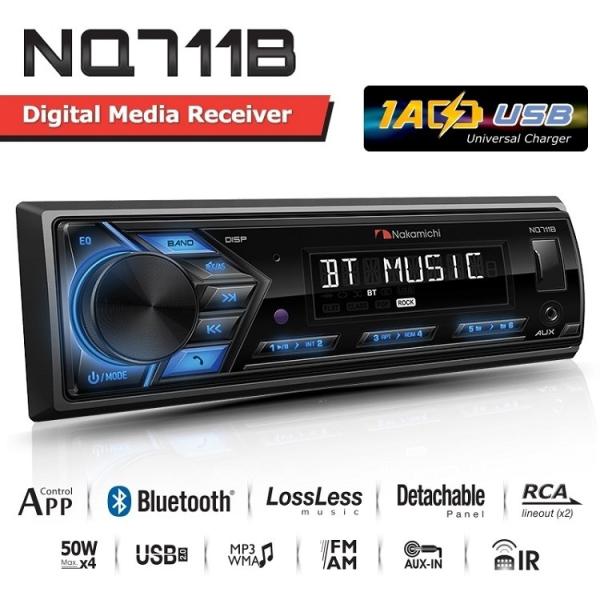 NQ711B Bluetooth内蔵/USB/MP3/AUX-IN/1DINデッキ