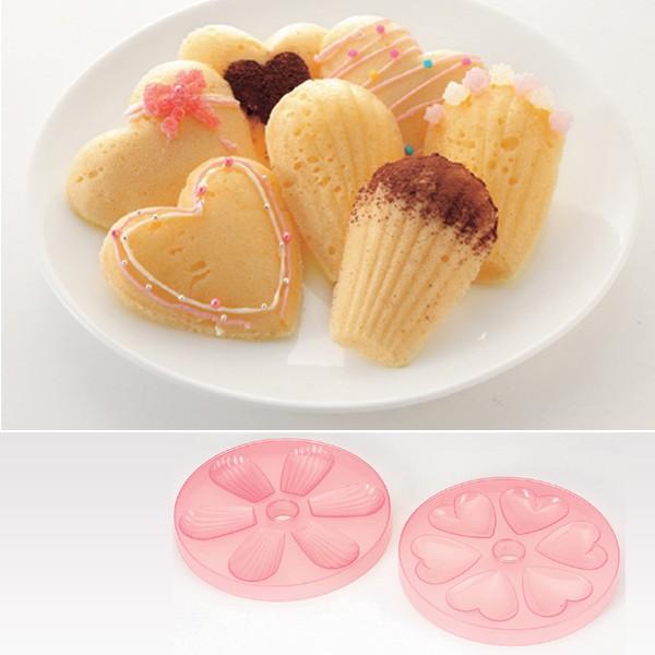 洋菓子　お菓子作り　製菓用具　まとめ売り　ハート型 型 シリコン加工 黄金色 Wハート天板 8個用 MS お菓子型 Wハート型