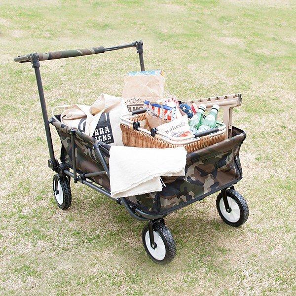 キャリーワゴン アウトドア 迷彩 キャンプ おしゃれ 折りたたみ 大容量 キャリーカート 4輪 タイヤ