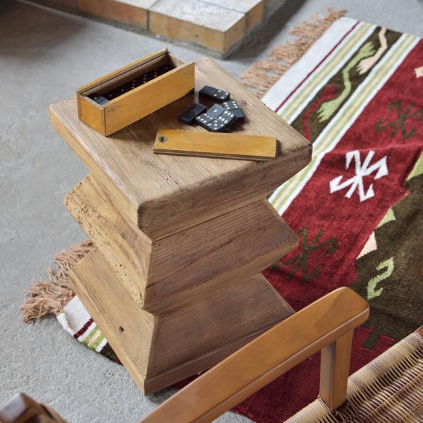 東谷 スツール 木製 天然木 椅子 サイドテーブル 古材 古木 おしゃれ