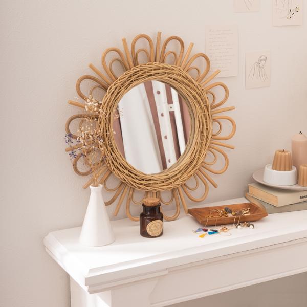 東谷 鏡 壁掛け おしゃれ 丸 トイレ 玄関 韓国風 ミラー アジアン